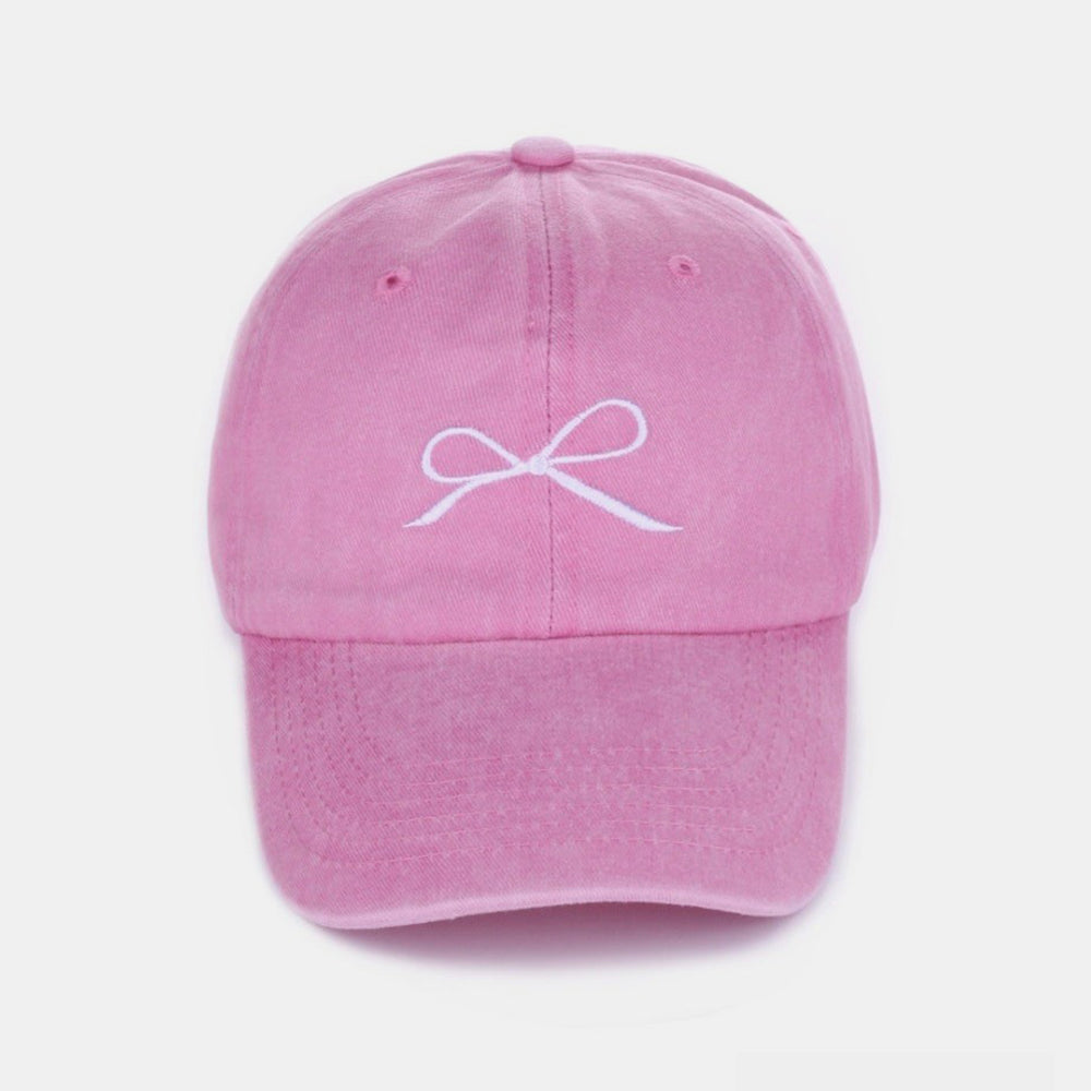 
                      
                        Zenana Bow Embroidered Washed Cotton Caps
                      
                    