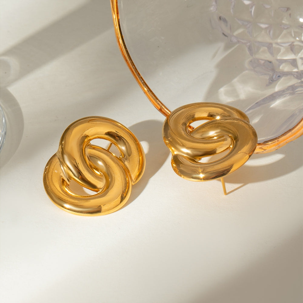 18K Gold-Plated Stainless Steel Knotted Earrings