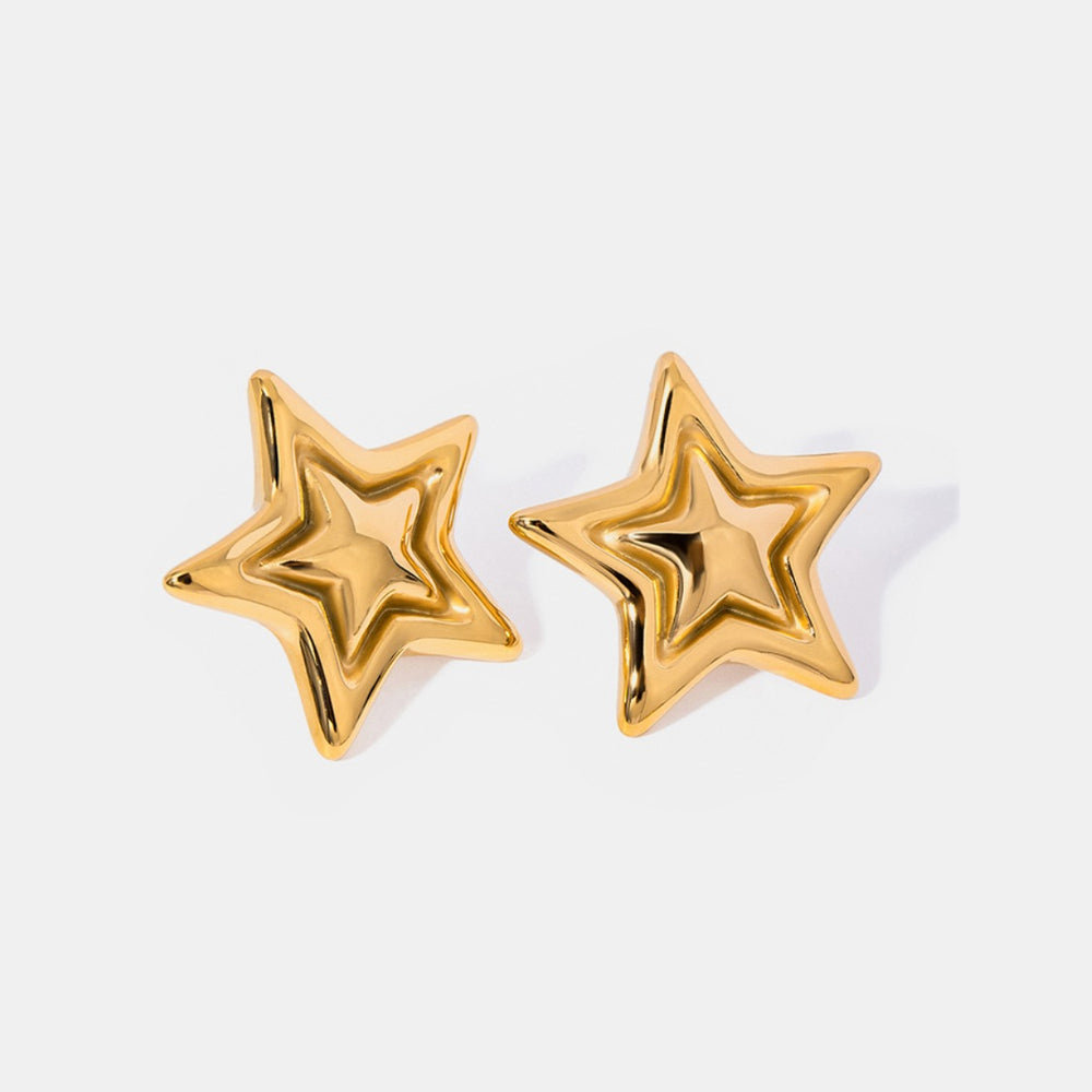 Stainless Steel Star Stud Earrings