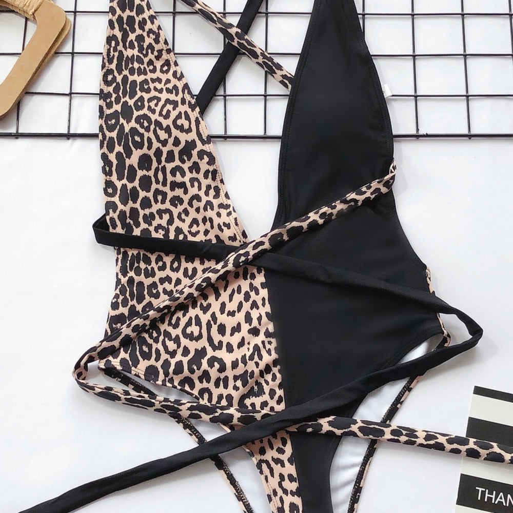 
                  
                    Tied Leopard Plunge One-Piece Swimwear Black Ivory Apparel & Boutique
                  
                