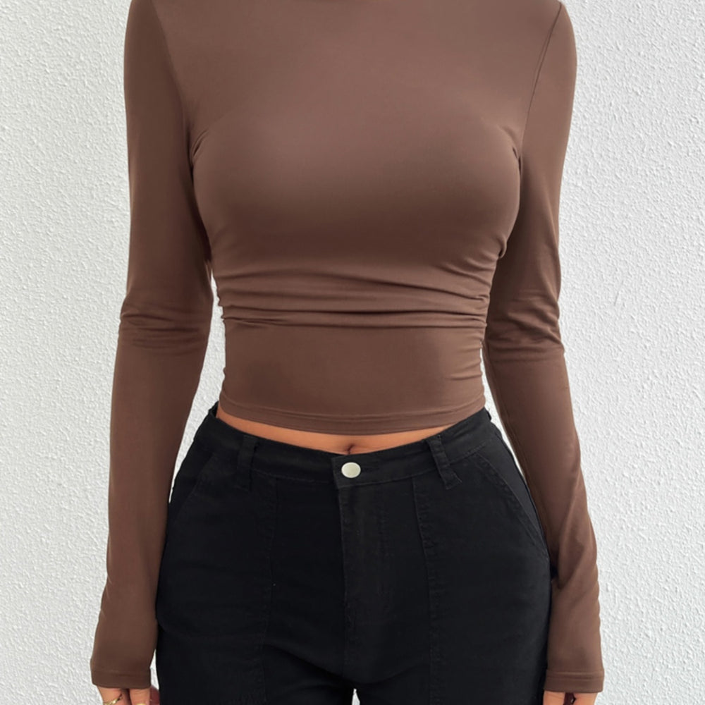 
                      
                        Backless Round Neck Long Sleeve T-Shirt
                      
                    