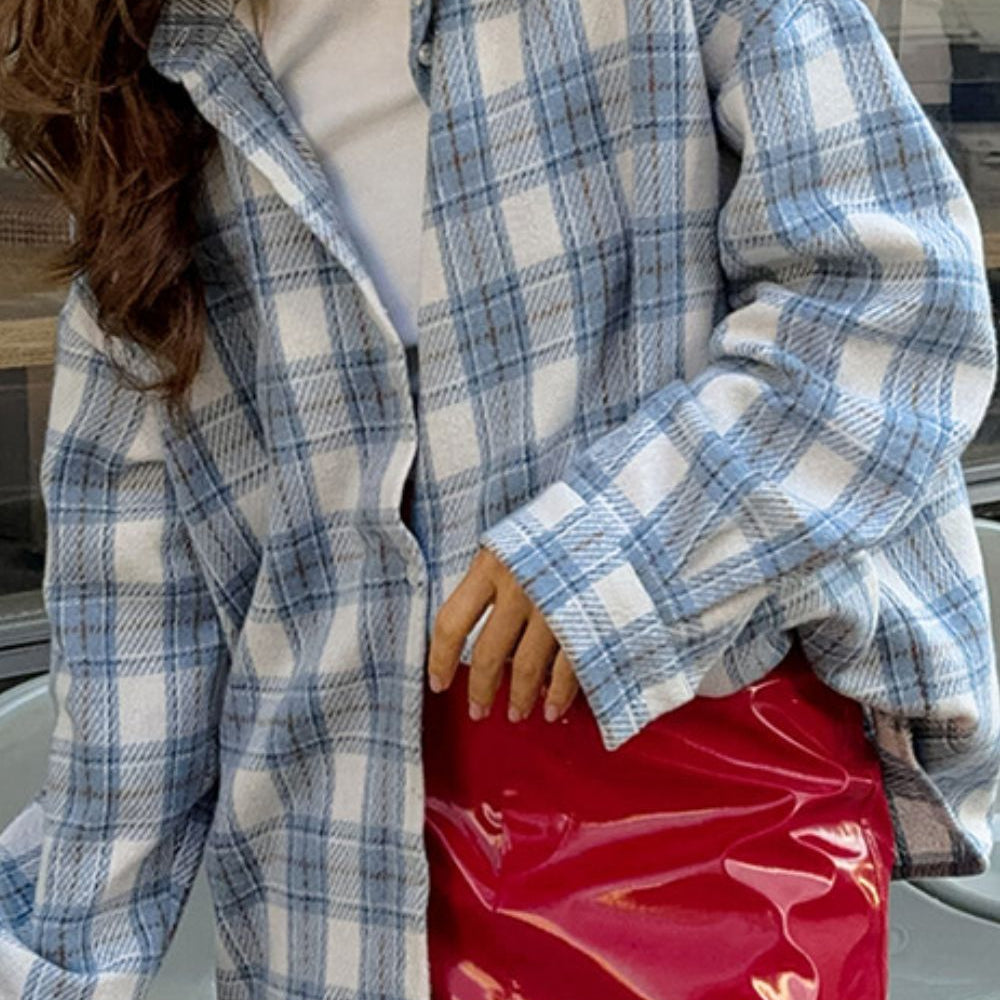 
                  
                    Plaid Button Up Long Sleeve Jacket
                  
                