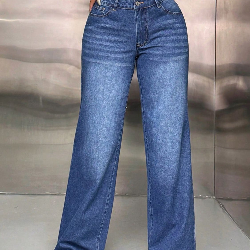 Wide Leg Jeans with Pockets