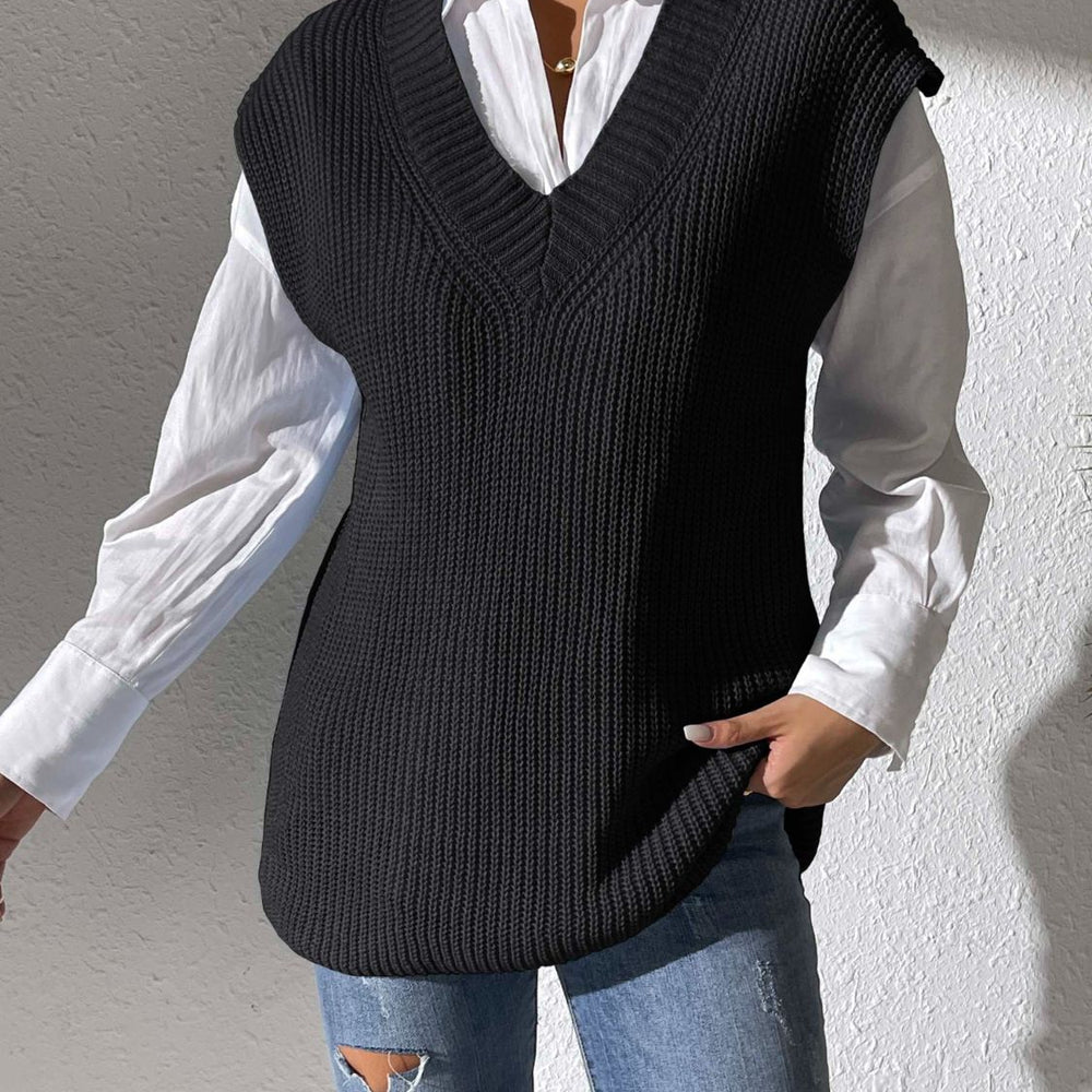 
                  
                    V-Neck Sweater Vest - Black Ivory Apparel and Boutique
                  
                