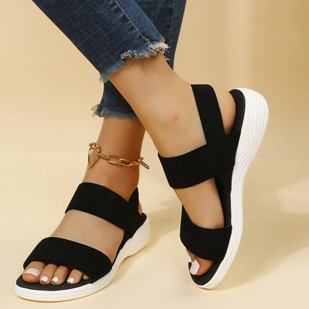 
                  
                    Rubber Open Toe Low Heel Sandals Black Ivory Apparel & Boutique
                  
                