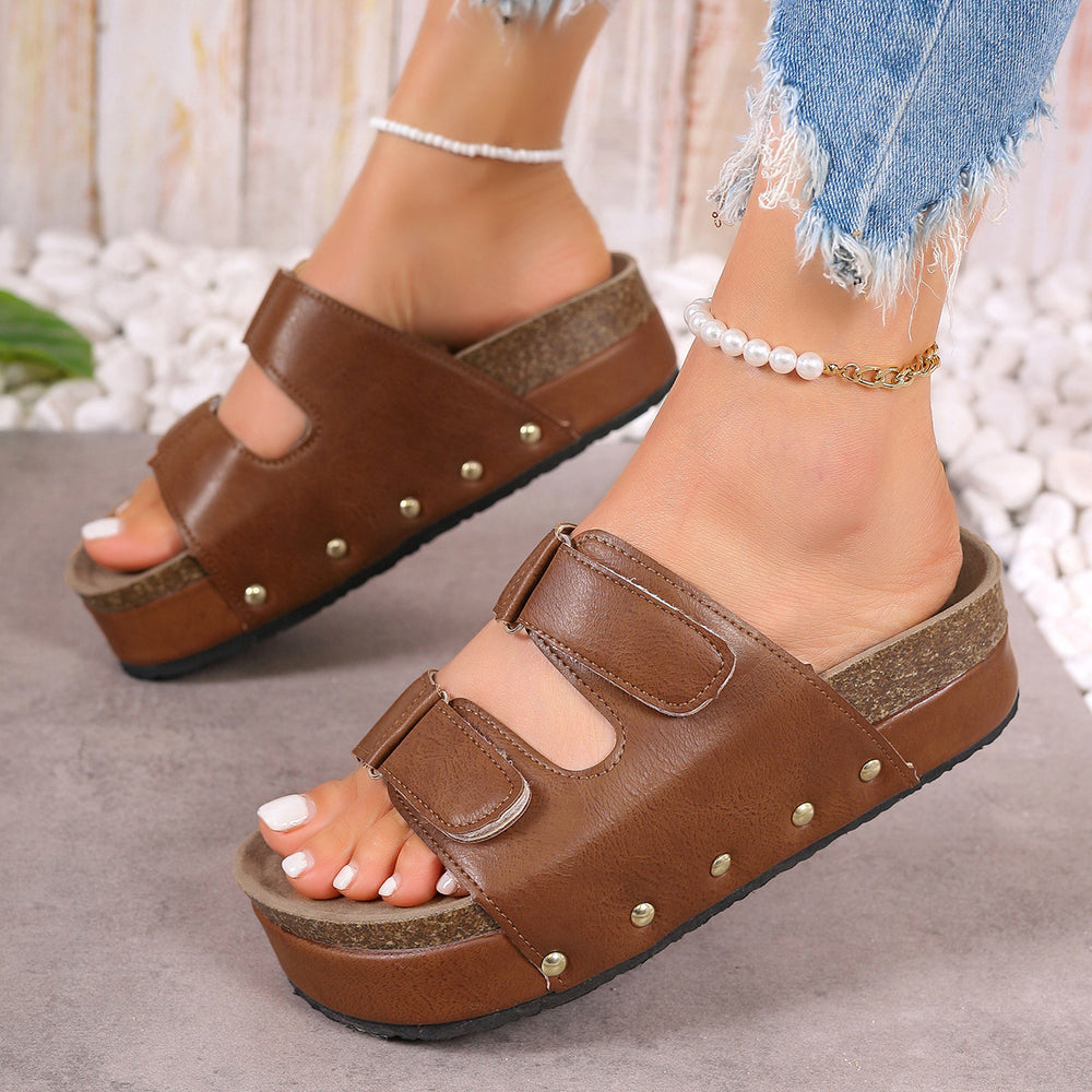 
                  
                    PU Leather Studded Platform Sandals - Black Ivory Apparel and Boutique
                  
                