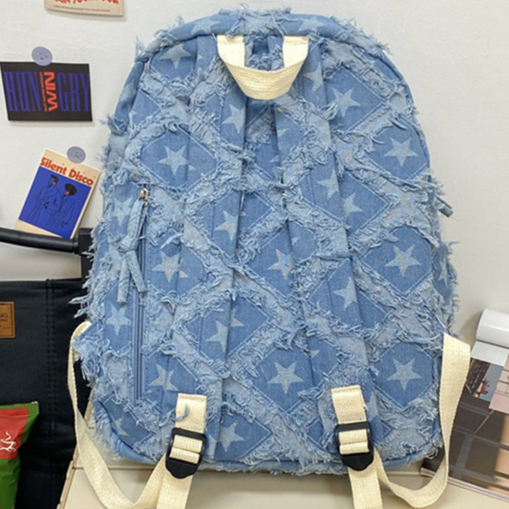 Star Denim Backpack Bag