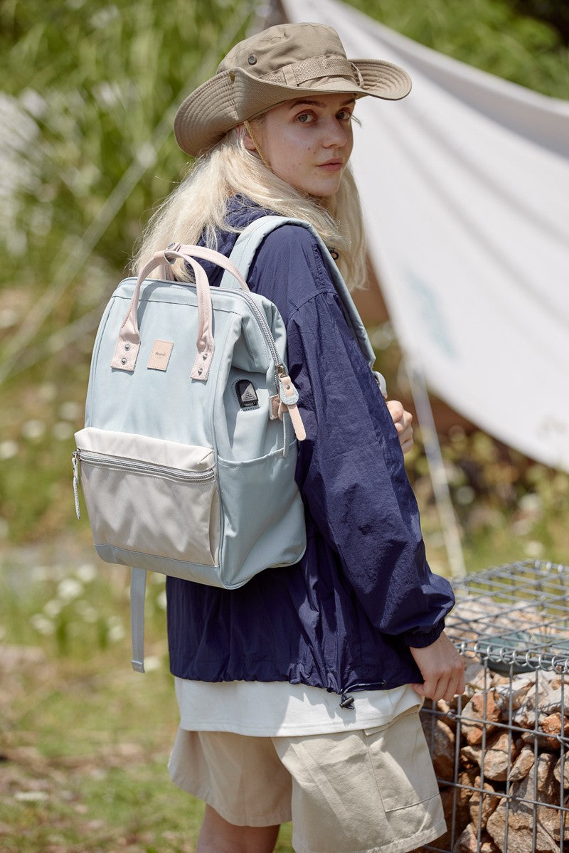 Himawari Water Resistant Canvas Backpack Bag with Side Pockets - Black Ivory Apparel & Boutique