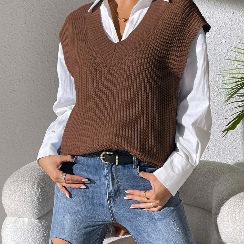 
                  
                    V-Neck Sweater Vest - Black Ivory Apparel and Boutique
                  
                