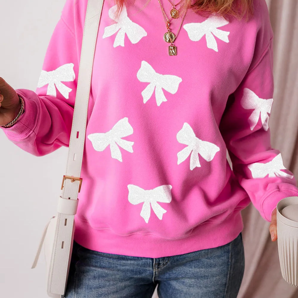 
                      
                        Bow Dropped Shoulder Long Sleeve Sweatshirt
                      
                    