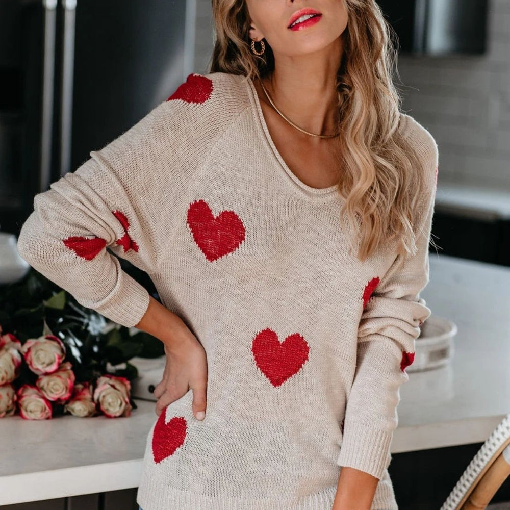 
                  
                    Heart Scoop Neck Long Sleeve Sweater
                  
                