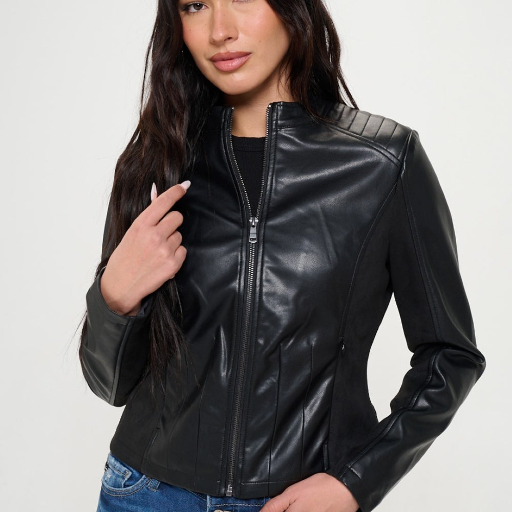 Coalition LA Zip Up Vegan Moto Jacket