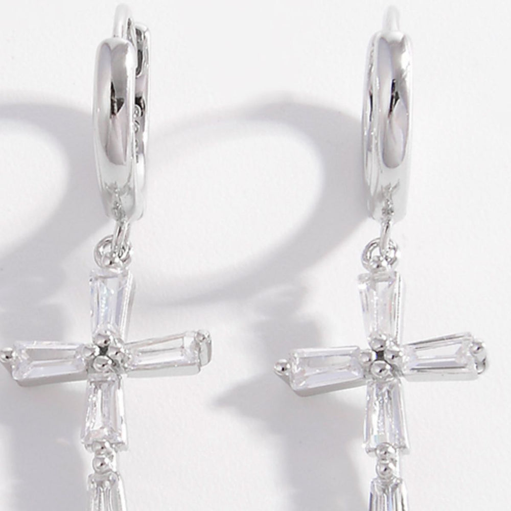 
                  
                    925 Sterling Silver Zircon Cross Earrings
                  
                