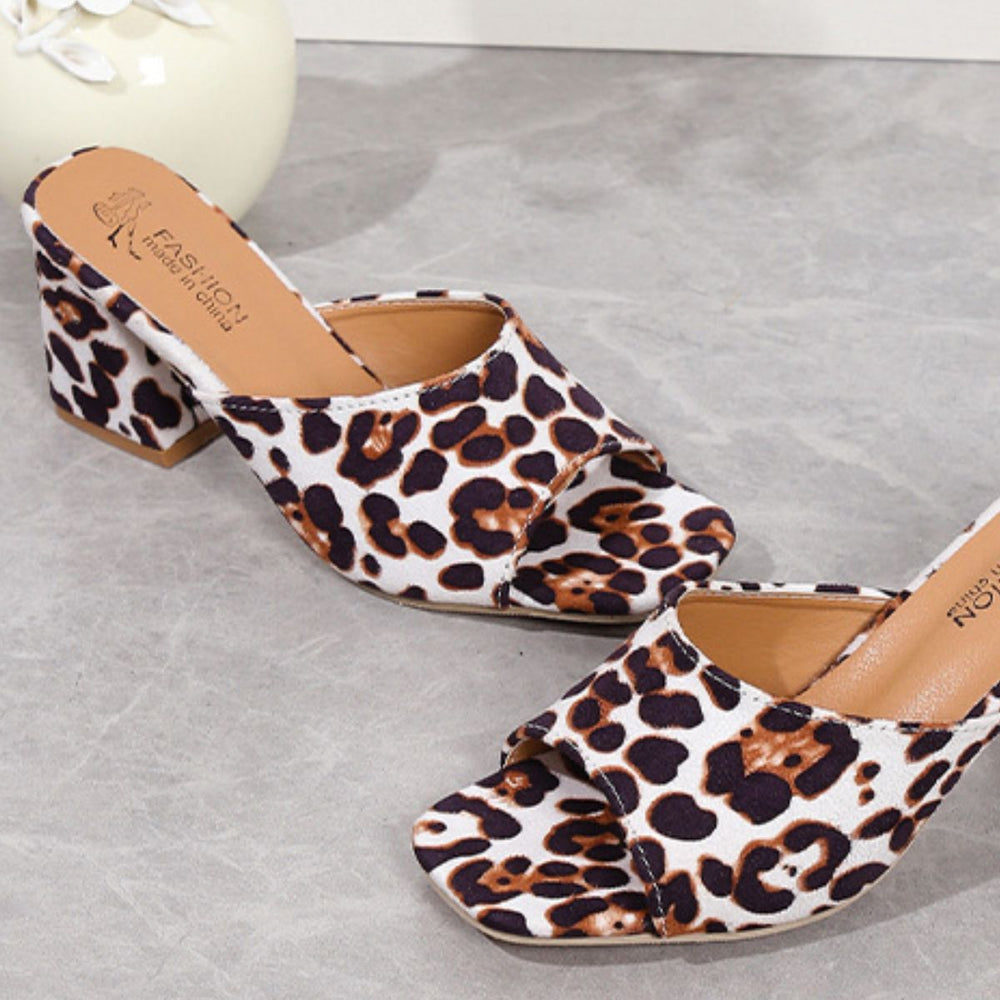 
                  
                    Leopard Block Heel Suede Sandals
                  
                