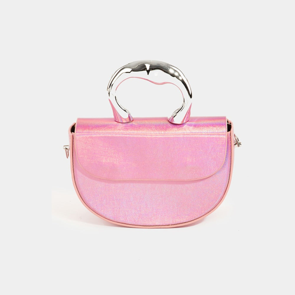 
                      
                        Fame Glossy Semi Circle Top Handle Bag
                      
                    