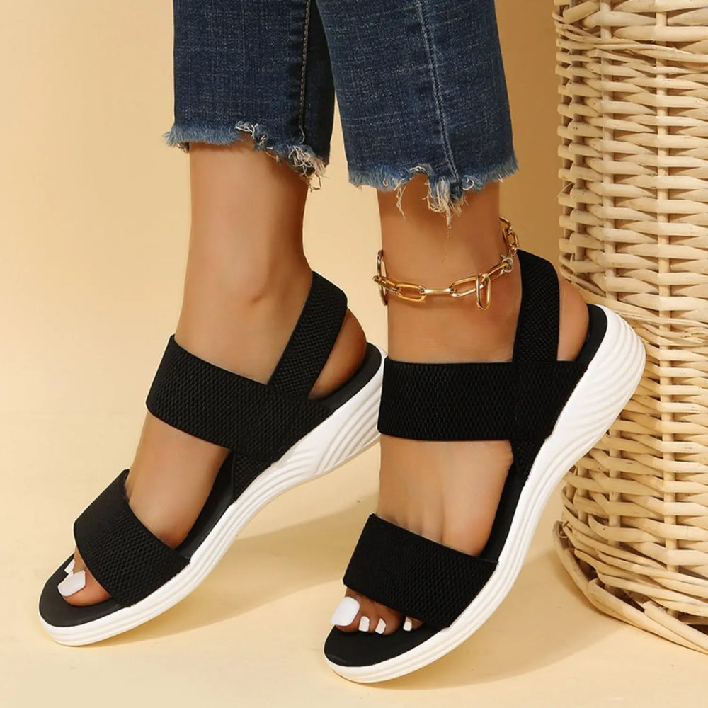 
                  
                    Rubber Open Toe Low Heel Sandals Black Ivory Apparel & Boutique
                  
                