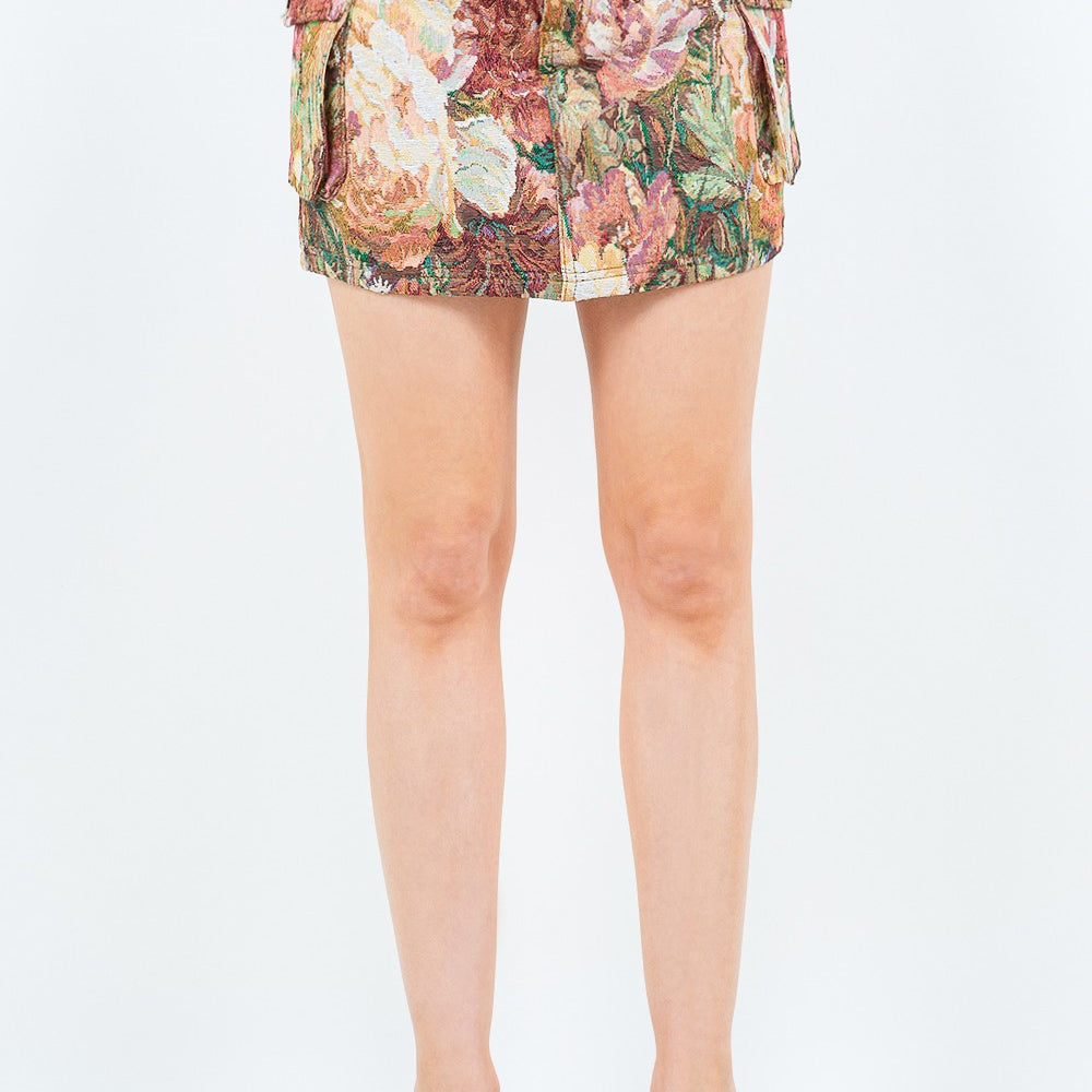 American Bazi Jacquard Weave Cargo Pocket Skirt