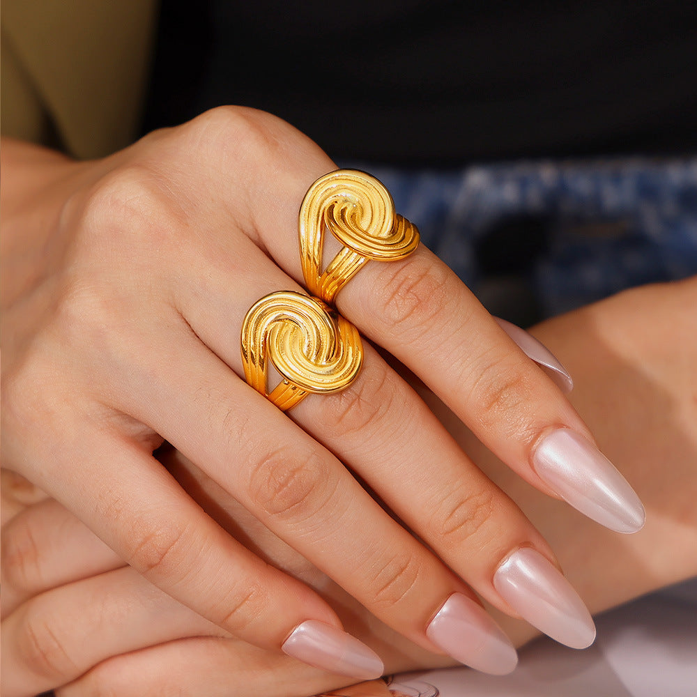 
                      
                        18K Gold-Plated Twisted Ring
                      
                    