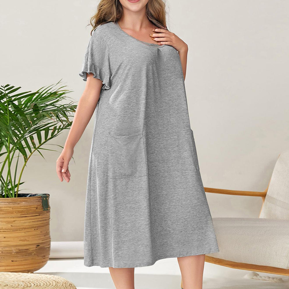 
                  
                    Plus Size Round Neck Short Sleeve Lounge Dress
                  
                