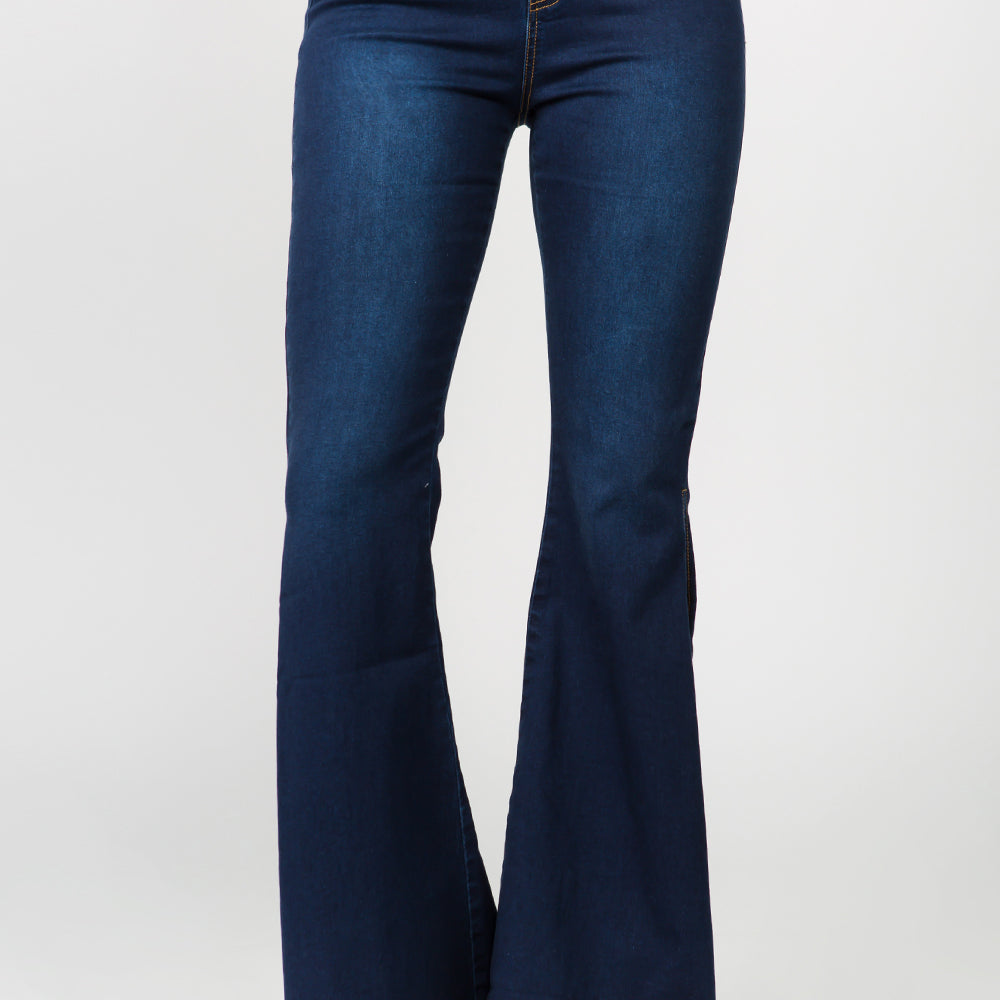 
                      
                        Slit Flare Jeans with Pockets
                      
                    