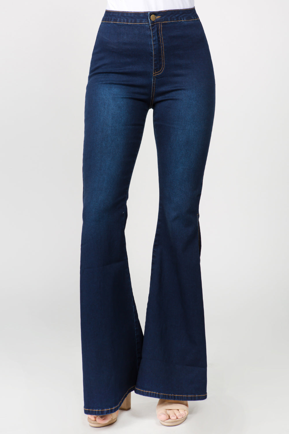 Slit Flare Jeans with Pockets