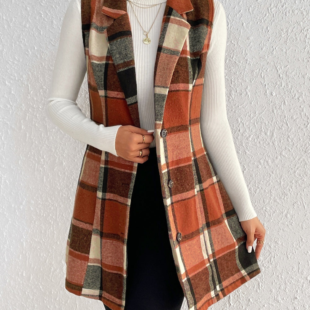 
                  
                    Plaid Button Up Vest Coat - Black Ivory Apparel and Boutique
                  
                