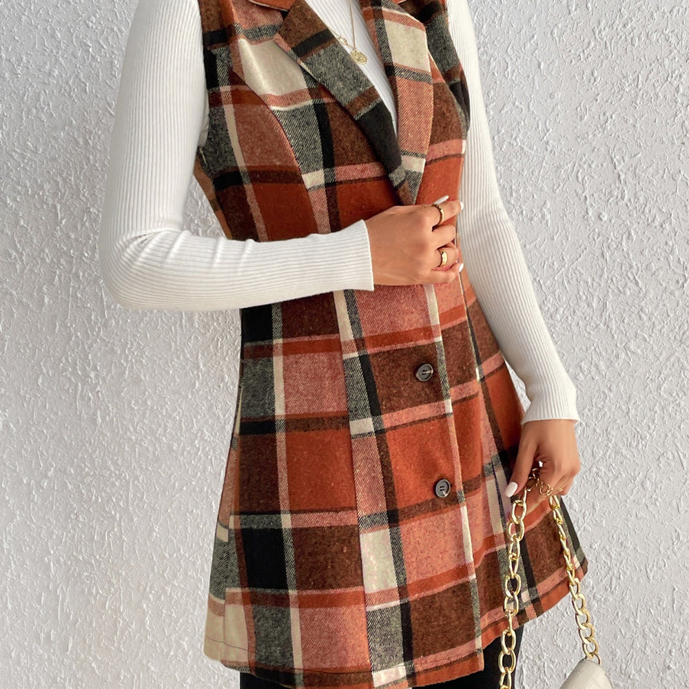 
                  
                    Plaid Button Up Vest Coat - Black Ivory Apparel and Boutique
                  
                