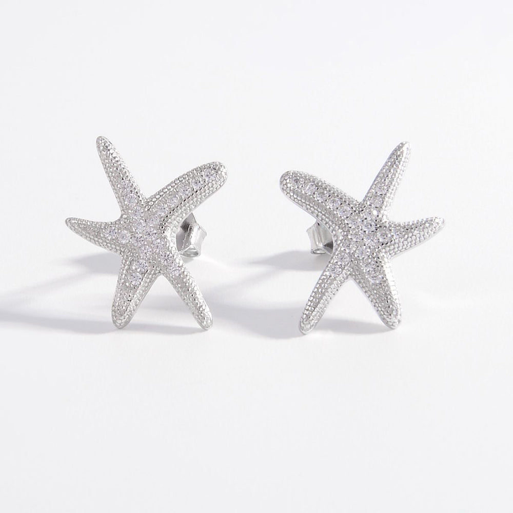 
                      
                        925 Sterling Silver Inlaid Zircon Starfish Earrings
                      
                    