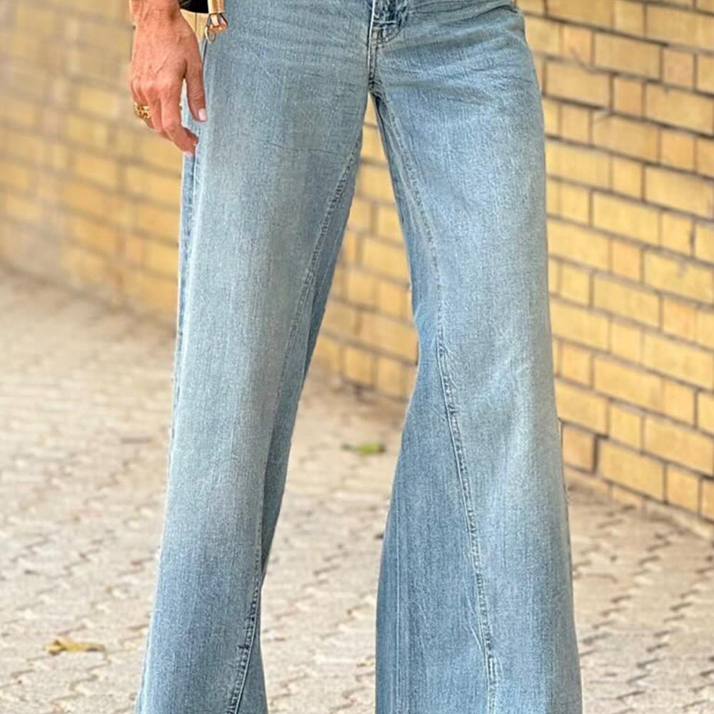 
                      
                        High Waist Bootcut Jeans with Pockets
                      
                    