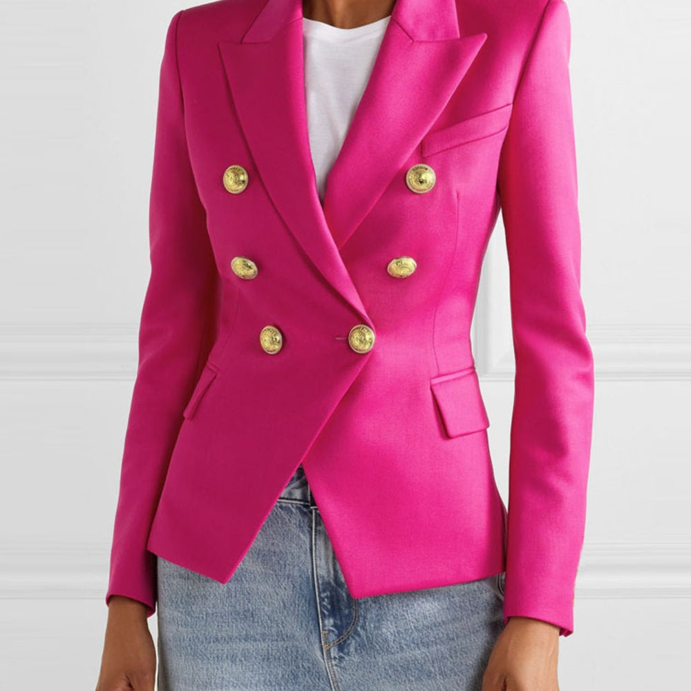 Lapel Collar Long Sleeve Blazer