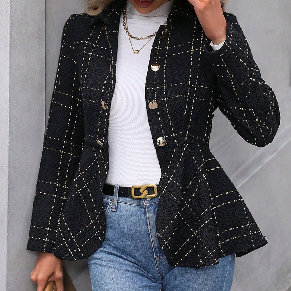 
                  
                    Ruffle Hem Collared Blazer
                  
                