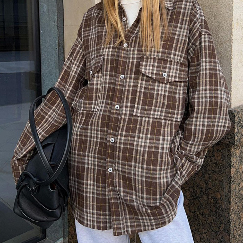 
                      
                        Pocketed Plaid Button Up Shacket
                      
                    