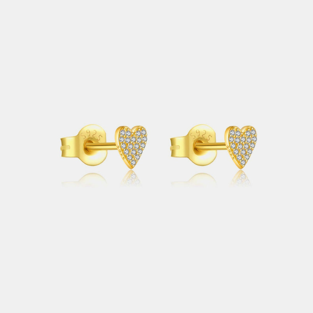 
                      
                        925 Sterling Silver Zircon Heart Stud Earrings
                      
                    