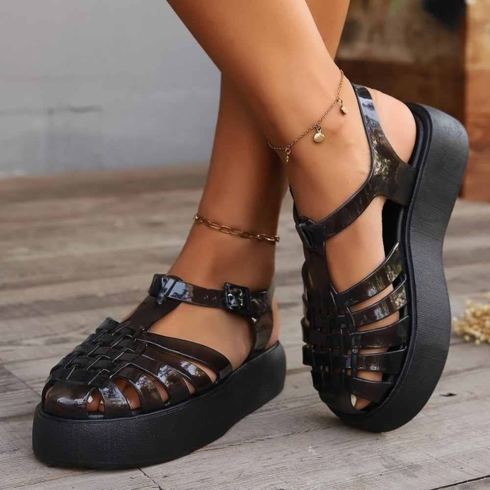 
                  
                    Plastic Woven Platform Sandals - Black Ivory Apparel and Boutique
                  
                