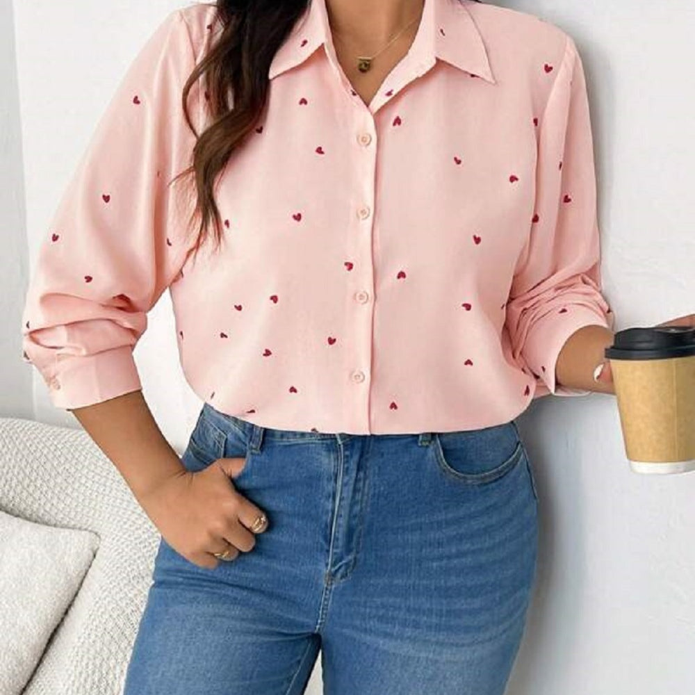 
                  
                    Heart Collared Neck Long Sleeve Shirt
                  
                