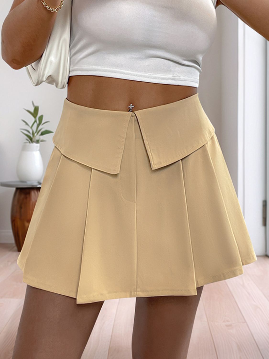 Perfee Pleated High Rise Shorts - Black Ivory Apparel & Boutique