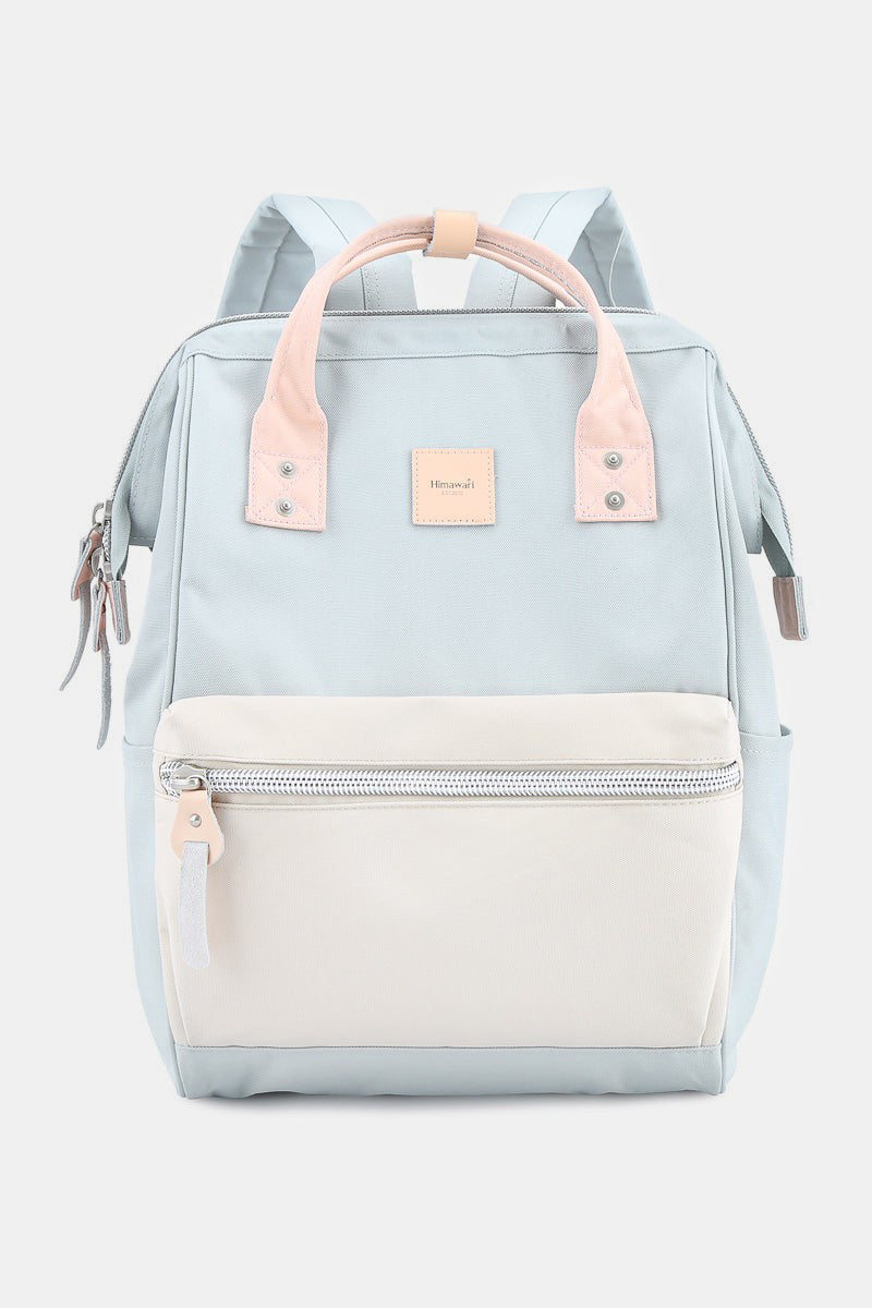 Himawari Water Resistant Canvas Backpack Bag with Side Pockets - Black Ivory Apparel & Boutique
