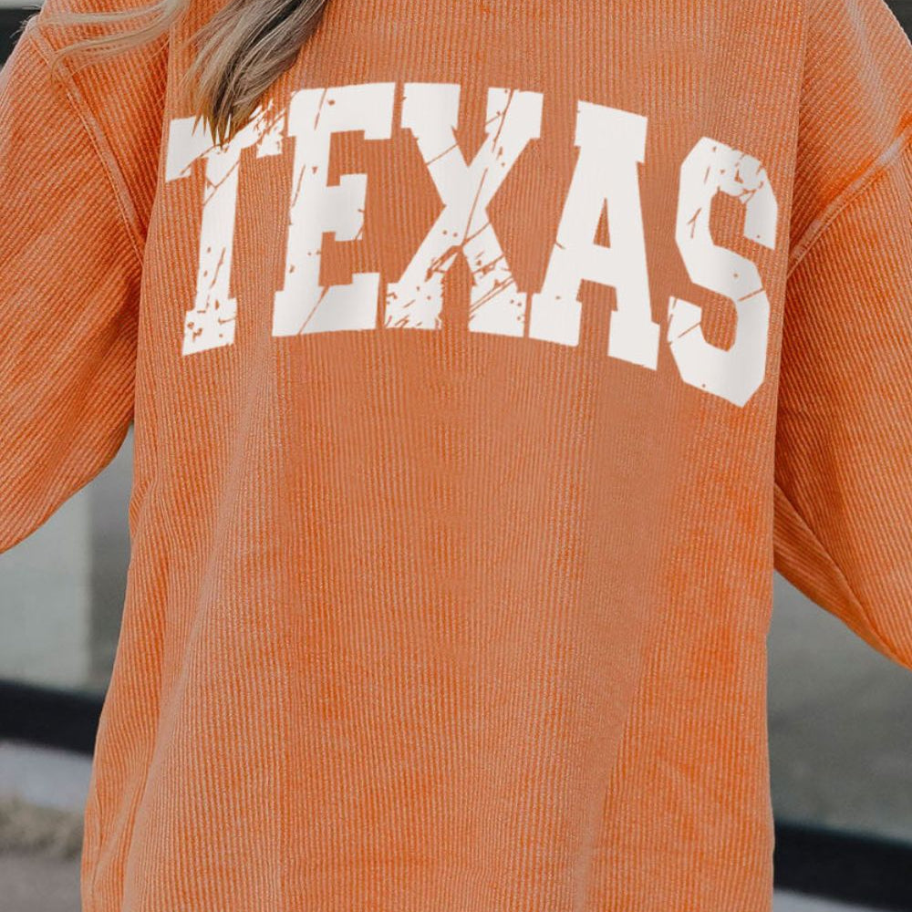 
                  
                    TEXAS Round Neck Long Sleeve Sweatshirt - Black Ivory Apparel and Boutique
                  
                