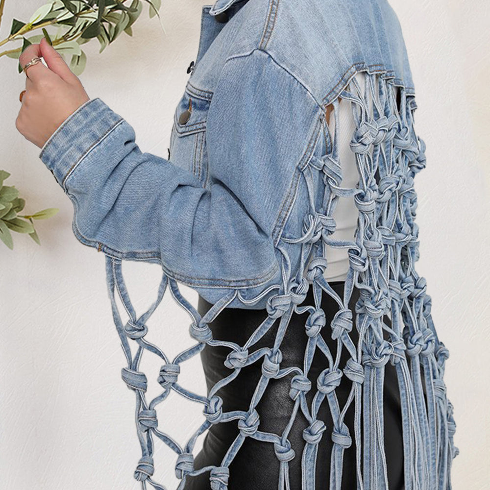 
                  
                    Tied & True Denim Jacket - Black Ivory Apparel and Boutique
                  
                