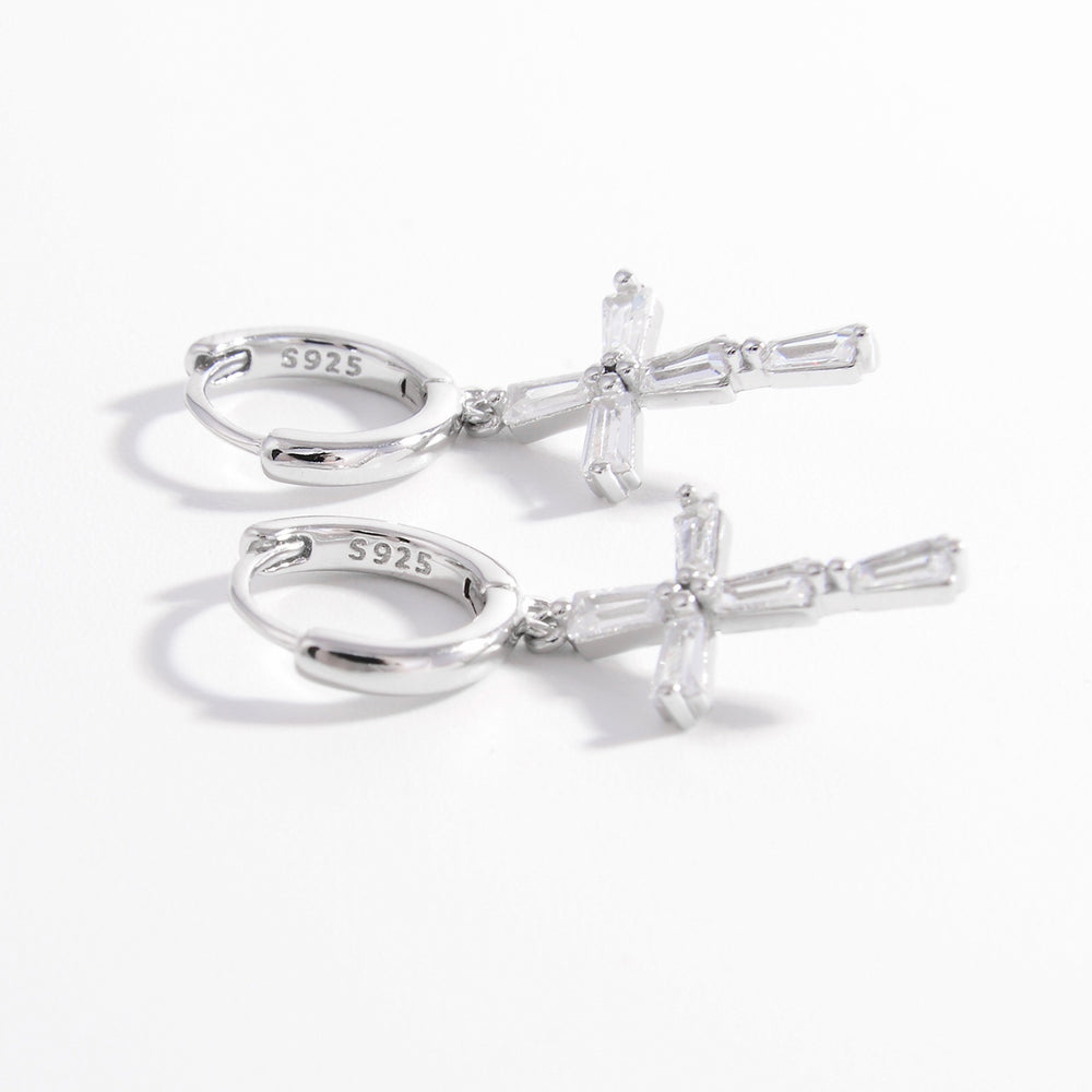 
                  
                    925 Sterling Silver Zircon Cross Earrings
                  
                