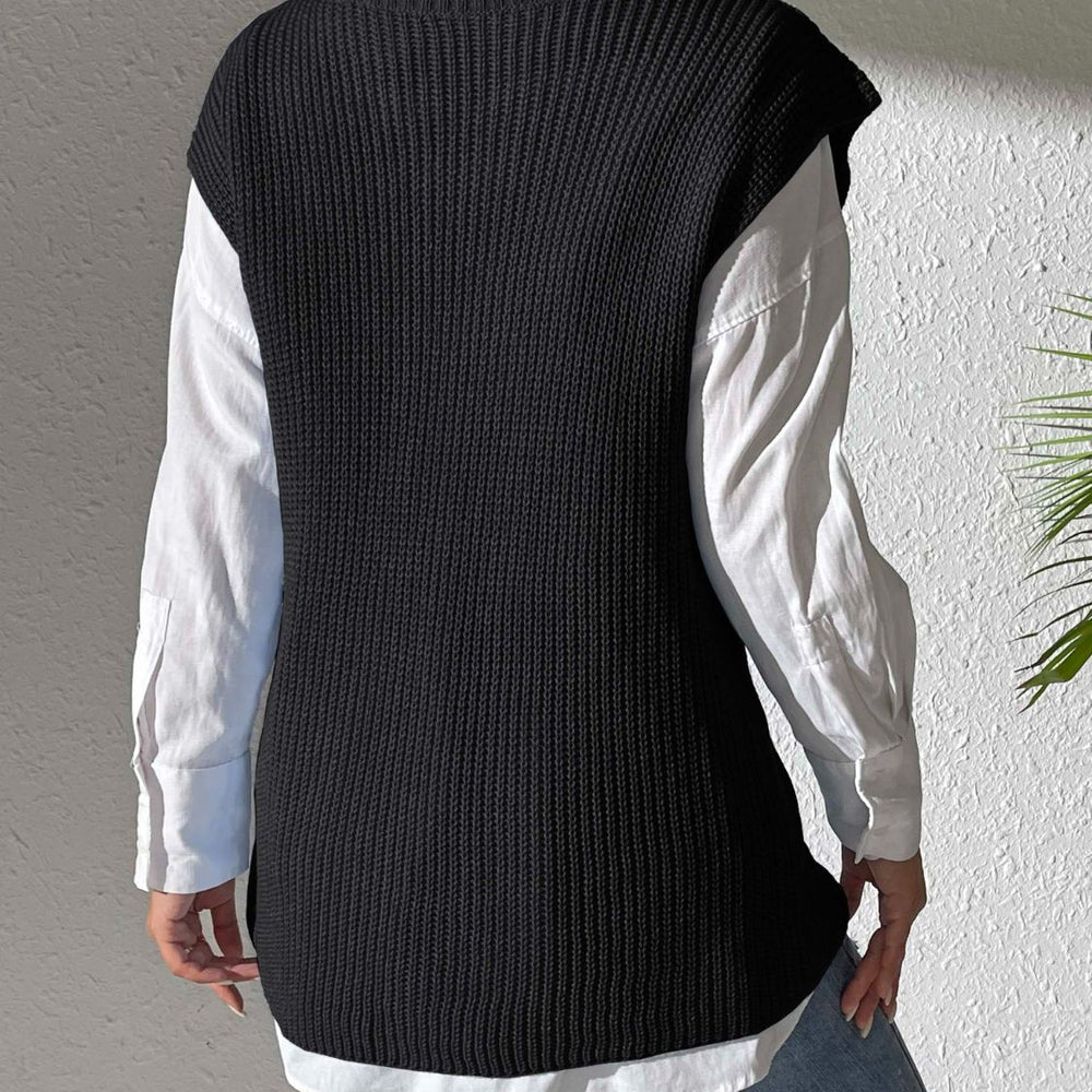 
                  
                    V-Neck Sweater Vest - Black Ivory Apparel and Boutique
                  
                