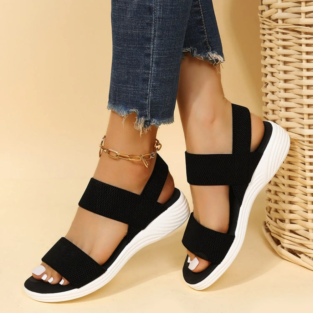 
                  
                    Rubber Open Toe Low Heel Sandals Black Ivory Apparel & Boutique
                  
                