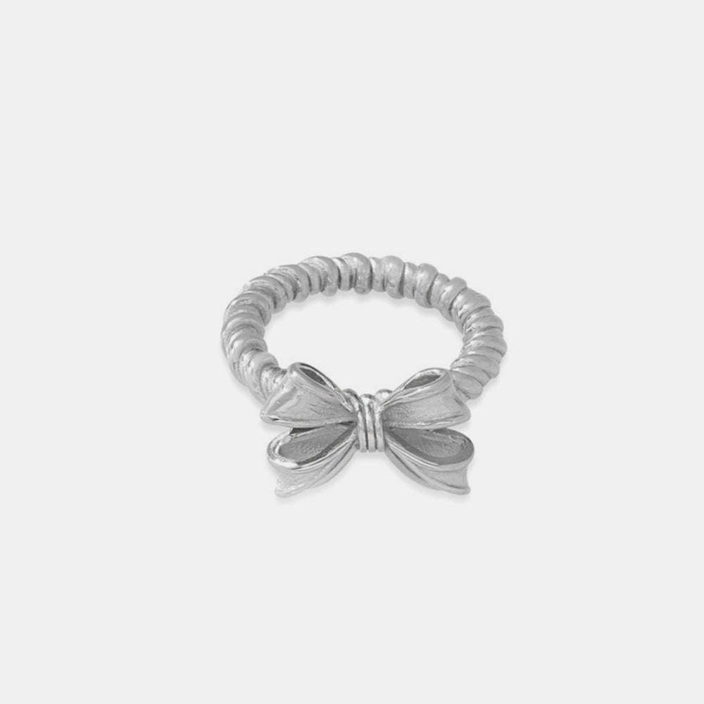 
                  
                    Twisted Titanium Steel Bow Ring - Black Ivory Apparel and Boutique
                  
                