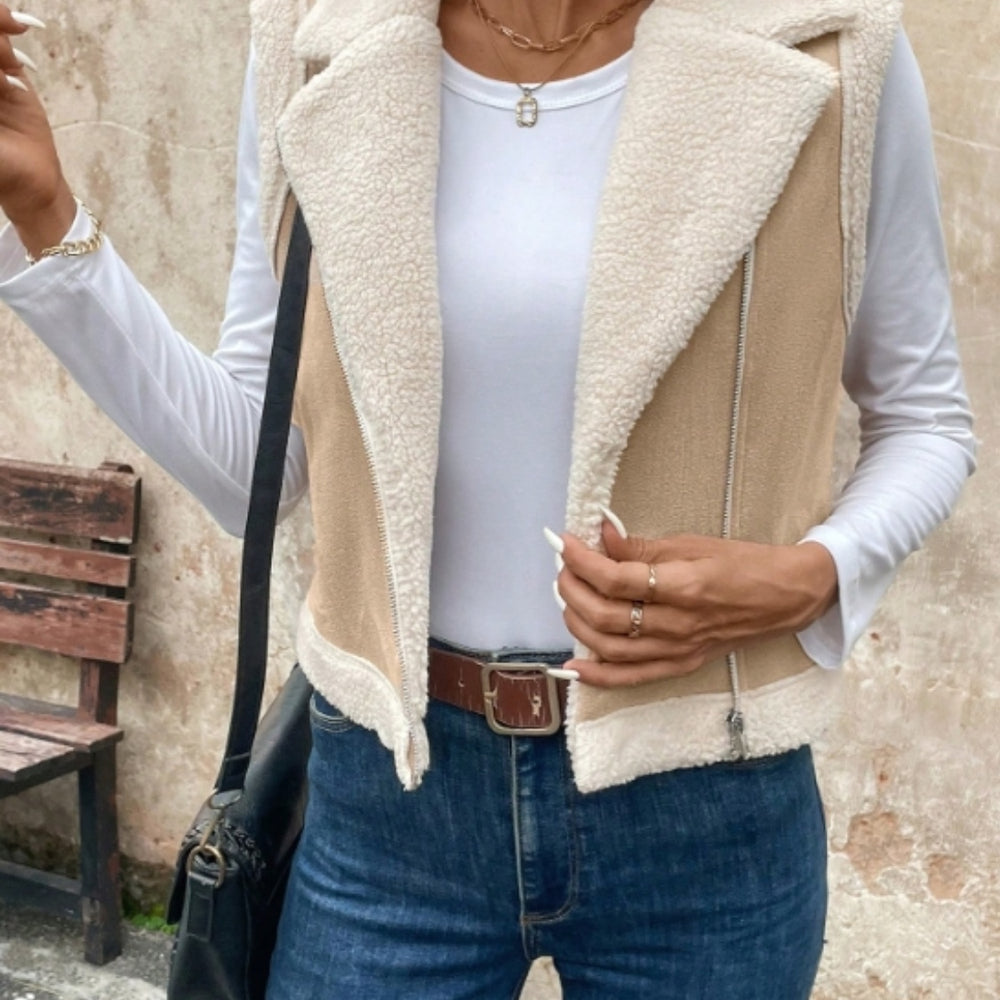 
                  
                    Zip Up Sherpa Vest Coat
                  
                