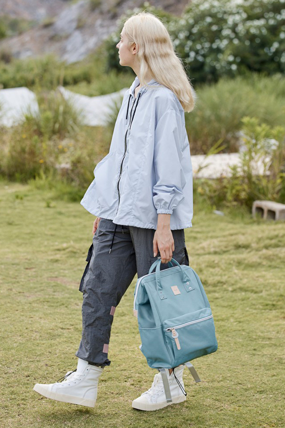 Himawari Water Resistant Canvas Backpack Bag with Side Pockets - Black Ivory Apparel & Boutique